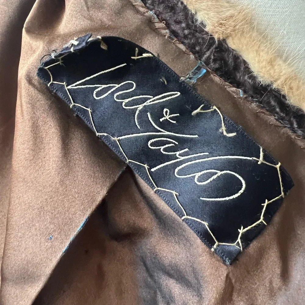 VINTAGE 1950’s Lord & Taylor Genuine Fur Curly Lamb Brown Short Coat Medium - Picture 12 of 12